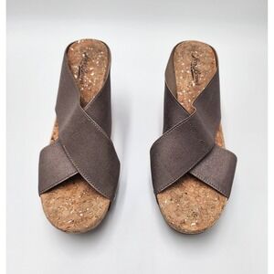 WOMENS‎ LUCKY BRAND WEDGE SANDALS BROWN SIZE 9M